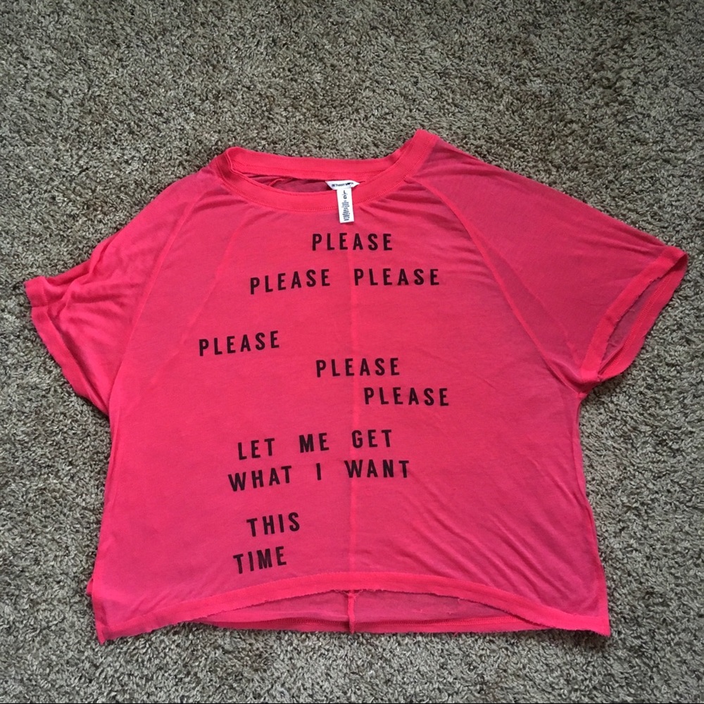 Aeropostale Bethany Mota Hot Pink Lyric Top